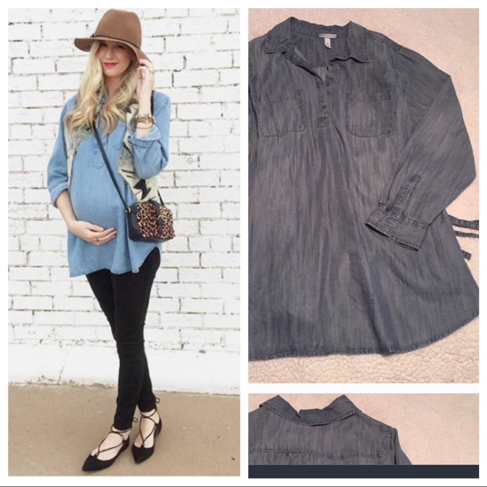 Chambray Tunic Top/Dress Maternity